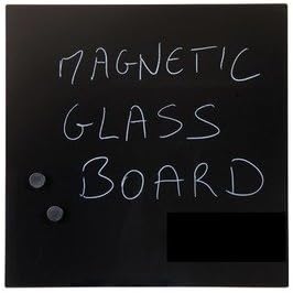 Placa de ladrilhos de memorando de vidro bi-offices, preto, 48 x 48 cm