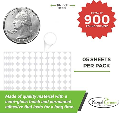 Adesivos verdes royal Dots ¼ ”8mm de pontas coloridas em azul - 900 pacote