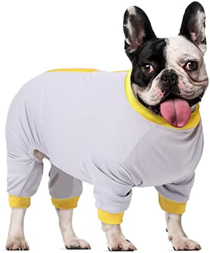 Pijama de cachorro IECOII Cão de tamanho grande de tamanho grande, macacão de cachorro elástico PJS, manchas de cachorro de cachorro, macacão de mangas anti -derramamento de manga longa para Labrador, Surgery Breathable Doggy Recovert