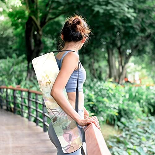 Music Note Yoga Mat Carrier Bag com pulseira de ombro de ioga bolsa de ginástica bolsa de praia