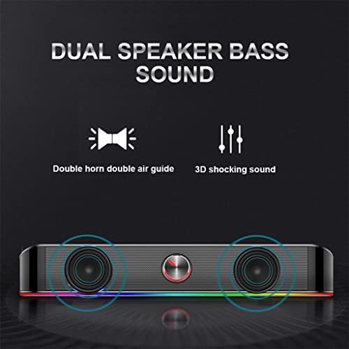 PBKINKM 3,5 mm Estrorde a música Smart RGB Speakers Som Som Bar para Computer PC Notebook Loudspeakers
