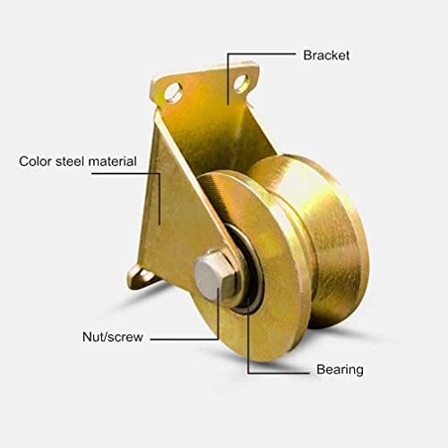 Casters 4 V-Groove Wheel Pesado Caster rígido com suporte, rolo de pista direcional de roldana, para pista invertida, portão de rolamento, portão deslizante, máquinas industriais, trilho de corda de arame, capacidade de 500 kg de serviço pesado