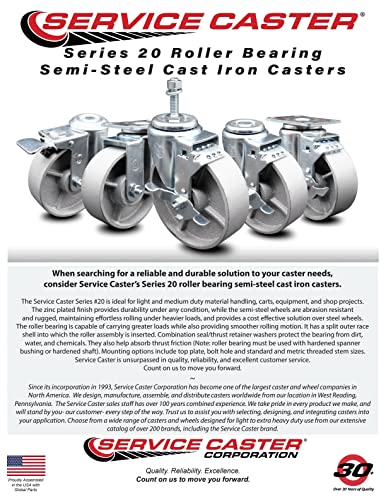 Semi aço de ferro fundido fundido de ferro fundido conjunto de giro com rolamento de 4 w/roller - rodas de prata de 3 x 1,5 e hastes