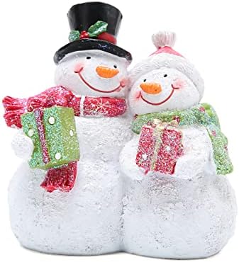 Decorações de Natal de Hodao Figuras de neve de Natal internas para casa de inverno para casa para mesa Top Piece central Decoração de lareira de Natal Felizes de neve de Natal Presentes