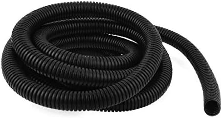 X-dree plástico flexível corrugado tubo de tubo de conduíte 18,5 mm od preto (tubo flessibile em plástico ondulato