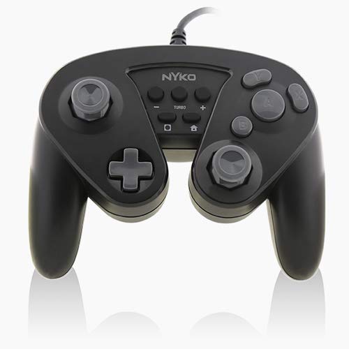 NYKO Retro Core Controller - Controlador Pro Wired Alternative com Turbo e PC Compatibilidade para Nintendo Switch - Retro Style Controller - Black - Nintendo Switch