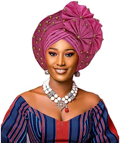 Africano Headtie Auto Gele Tradicional Nigéria Cabeça de Casamento para Mulheres