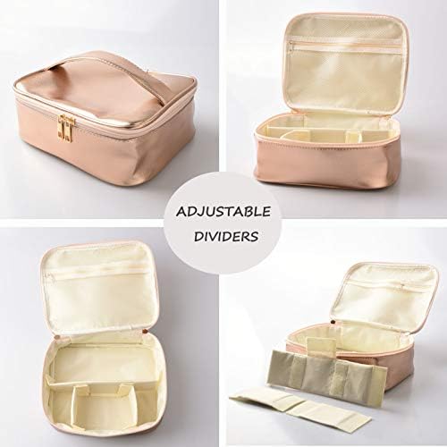 Sacos de maquiagem de trigo dourado 4pcs Caso cosméticos para mulheres Bolsa de higiene pessoal portátil de viagem