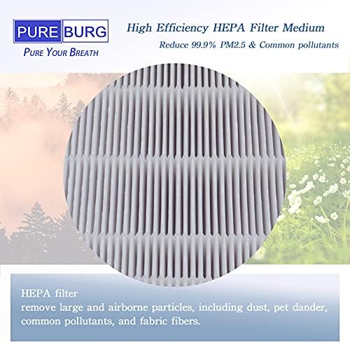 Kit de filtro HEPA de reposição 2 Pureburg 2+8 Compatível com Filtrete/3M F1 C01/T02 FAP-C01-F1, FAP-T02-F1