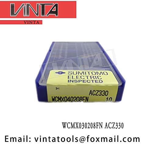 FINCOS WCMX030208FN ACZ330 CARBIDO CNC Inserções de torneamento -
