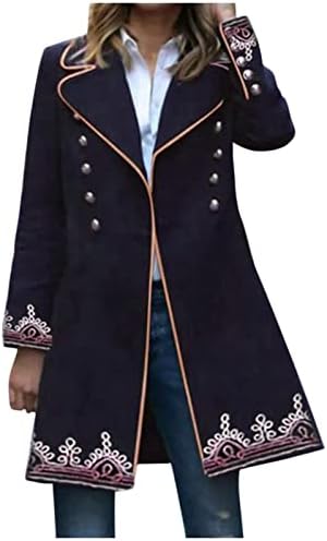 Jackets de moda de Cokuera para mulheres elegantes elegantes impressões vintage Mid-Lenght Sone Casacats Classy Lapeel Steampunk Outwears