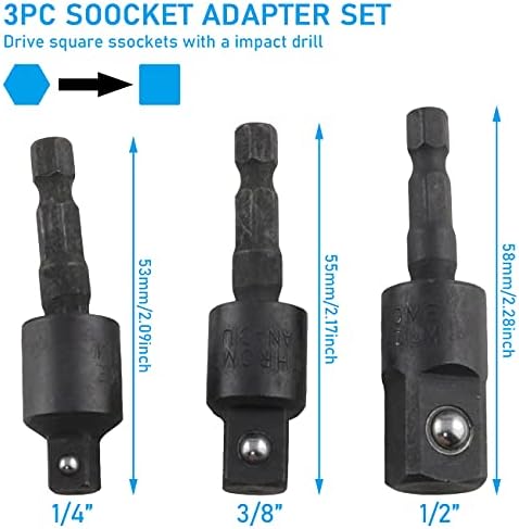 WHYHKJ BLACK 1/4 3/8 1/2 BITS 360 graus Rotatable Universal artick Socket Socket