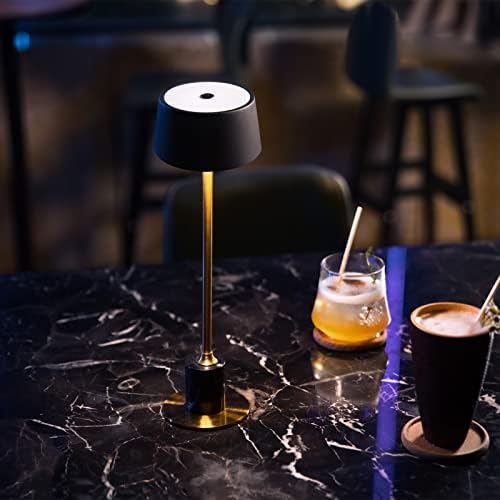 Lâmpada de mesa sem fio Dawalight, lâmpada de mesa recarregável, luminária de brilho de 3 níveis de 25 mAh, jantar de casal, mesa