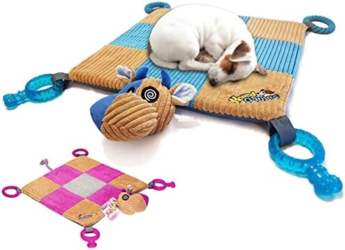 Houndgames Puppy Toy Tak com brinquedos para mastigar dentes cordas, squeaker, cama de espuma de pelúcia, durável-conforto e
