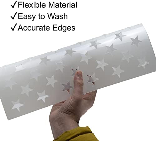 5 peças estêncil de estrela para pintar bandeira americana reutiliza Modelos de pintura de estrela de 5 pontos para pintura