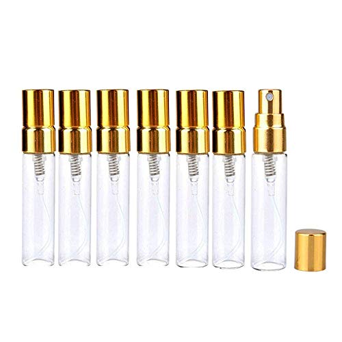 Jjkmall- 10pcs mini névoa fina clara 5ml 1/6 oz de garrafa de vidro de vidro de vidro Spray reabastecido perfume de perfume vazio garrafa de perfume para uma ferramenta de maquiagem portátil para festa de viagem