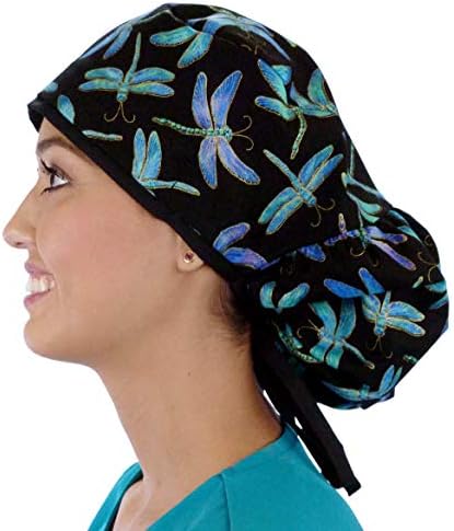 Sparkling Earth Big Hair Railtail Classic Surgical Style Scrub Cap - Feito nos EUA !!!