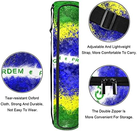 Saco de tapete de ioga, bandeira brasileira Exercício de ioga transportadora de tape