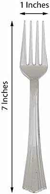 Balsa Circle 25 Pcs 7 polegadas Silver descartáveis ​​Forks de festa plástica