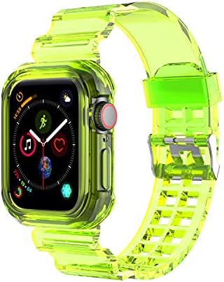 Kaihang compatível para banda de relógio Apple, cinta de banda Iwatch clara com estojo de pára -choques robusto 38mm/40mm/41mm/42mm/44mm/45mm/49mm