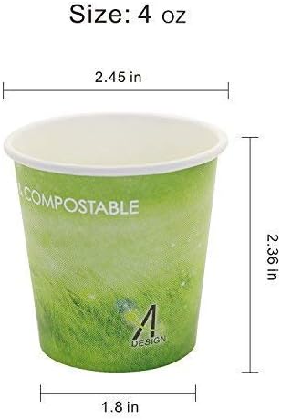 A+ Design especial Green Grass Design Papel Hot Coffee Cups Eco-amigável, BlodeGradable & Compostable