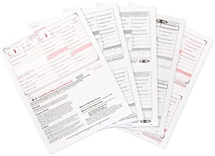 2022 W2 Kit de formulários de imposto de 4 peças, 25 kit de funcionários de formulários fiscais a laser projetados para quickbooks