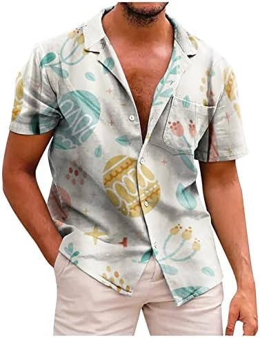 Camisa de impressão de Páscoa para homens Blusa solta Moda T Camisetas camisetas de manga curta Tops de camisetas casuais