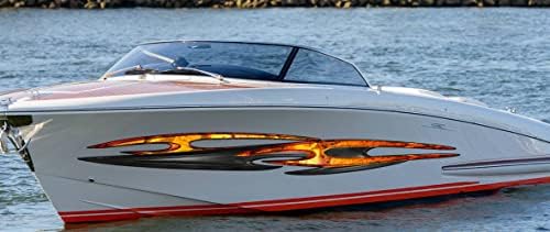 Decalque de iate gráfico 3D, vinil de barco de velocidade de velocidade rasgado tribal, adesivo de embarcação, iate tribal vinil,