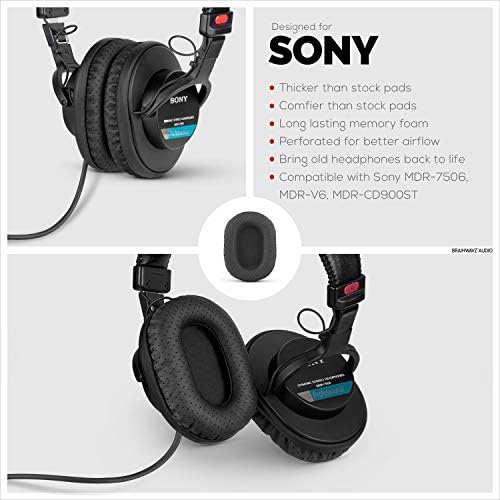 Earpads de substituição perfurados com o cérebro para a Sony MDR 7506, V6 e CD900ST com a almofada de ouvido de espuma de memória