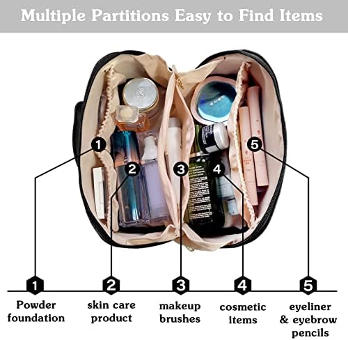 Yoolhamy de grande capacidade Viagem Bolsa cosmética para mulheres Makeup Bag Organizer Leather Sags Sacos portáteis à prova