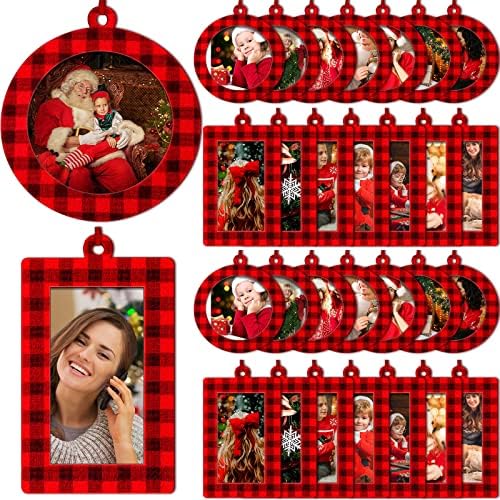 30 peças photos de Natal ornamentos ornamentos de natal enxurrar quadros mini molduras de foto ornamentos pequenos brilhantes
