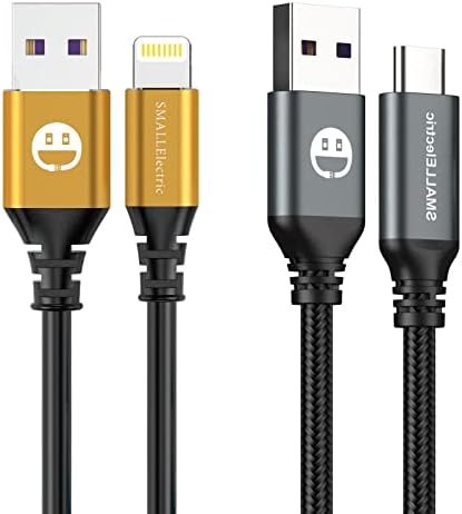 Cabo Smallelétrico USB tipo C 5pack 10ft Cabo de carregamento rápido + 3pack iPhone Charger Lightning Cable 10ft 10ft