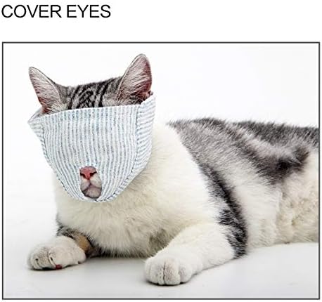 Focinhos de gato respiráveis, máscara de restrição de gato de algodão para limpeza e corte de unhas, porta -gatos impedem que os gatos morram ， miando, mastigando, arranhando