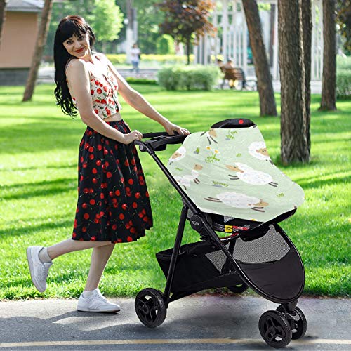 Floral Leaves Baby Car Seat Covers - Capa de carrinho de carrinho de carrinho de cachorro, dossel de carro de uso múltiplo, para mães