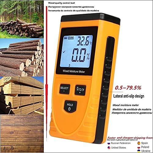 WYFDP Digital Wood Medor Medidor de umidade GM630 Tester de umidade de madeira Ferramentas Hygrometer Timber Ofto Detector LCD Display
