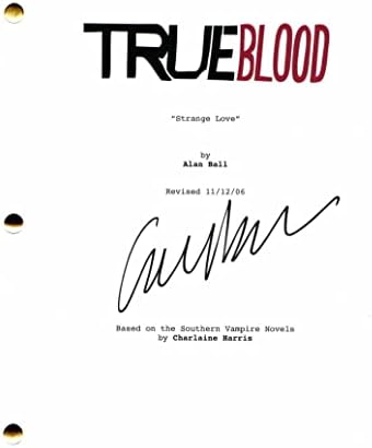 Carrie Preston assinou autógrafo True Blood Pilot Script - Arlene Fowler, pessoa de interesse, a boa esposa, a boa luta,