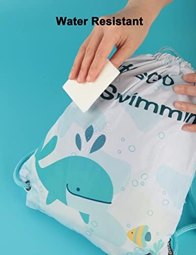 Gox Kids Kids dobrável Saco de cordão de batalha resistente à água Backpack para crianças azuis