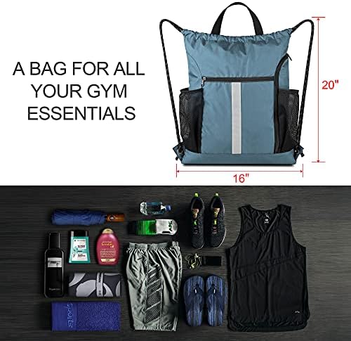 BEEGREEN Backpack Backpack Gym Bag com compartimento de sapatos e duas garrafas de água