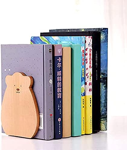 1 par 4,7 ”x 5,9” Beech Wood Bookends Livro decorativo termina