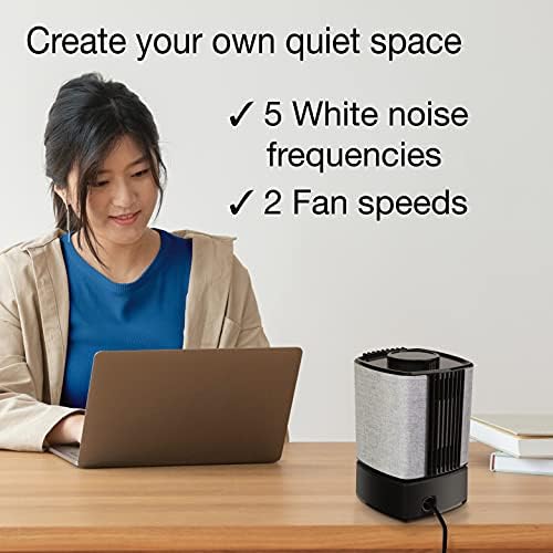 Lasko SB100 Slumberbreeze 2-em 1 Fã de mesa e máquina de ruído branco para melhor sono no quarto e foco no escritório em