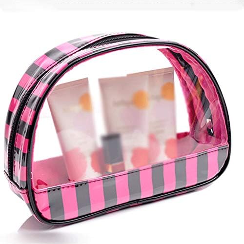 N/A Bolsas cosméticas à prova de bolsa cosmética PVC Bolsa de higiene pessoal com zíper transparente com alça Bolsa
