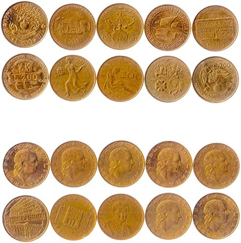2 moedas da Itália | Coleção italiana de conjuntos de moedas 50 100 lire | Circulou 1993-2001 | Filial Laurel | Pássaro |