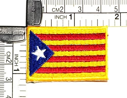 Kleenplus 2pcs. 1,1x1,6 polegada. Mini Catalunha Bandeira Patch Country National Bandle Patches para DIY Casaquear camiseta jeans Chapéu emblema Bandeira tática Militar