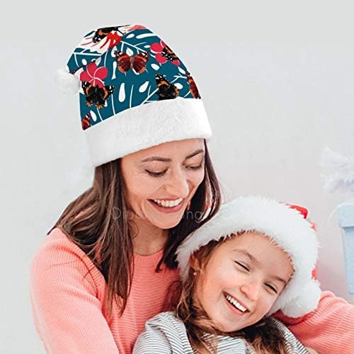 Chapéu de Papai Noel de Natal, chapéu de férias de Xmas Butterfly para adultos, Hats de Natal de Comforto Unisex para Ano