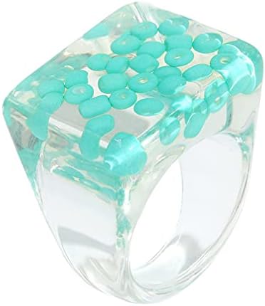 anéis de plástico genéricos acrílico rings rings ringos ringos de junta anéis quadrados coloridos anéis de empilhamento anéis midi anel de personalidade para mulheres