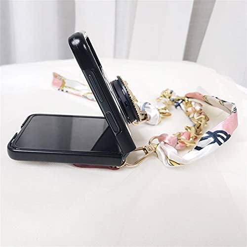 Baitengxin Galaxy Z Flip 3 5G Case de telefone celular para mulheres com pulseira, cordão e suporte 3 em 1, compatível com a caixa
