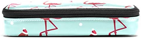 Padrão sem costura de Natal com Flamingo 84x55in Leve Lápis Saco de caneta com bolsa de armazenamento com zíper duplo para escolar