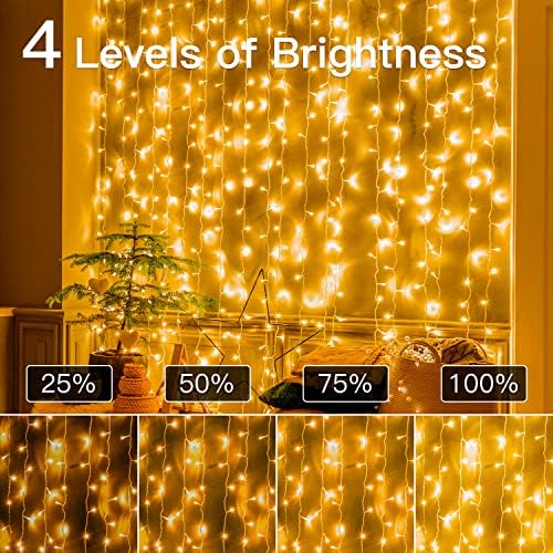 Luzes de cordas externas ollny 800 luminadas de 262 pés, LED à prova d'água com plugue remoto em 8 modos, luzes de Natal brancas