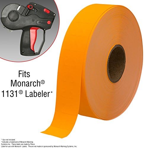 Etiquetas de preços laranja fluorescentes para monarca 1131 Arne de preço - 8 rolos, 20.000 etiquetas de marcação de