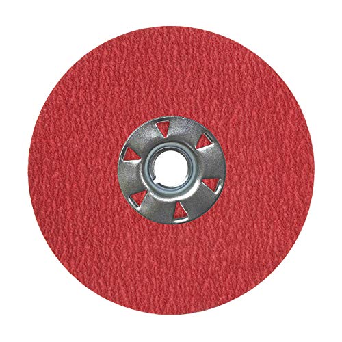 VSM Disco de fibra de resina cerâmica com trava de fibra, 7 x 7/8, 50 grão, grau médio, apoio de fibras, pacote de 25